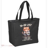 Funny To Do List Grumpy Coffee Cat Tote Bag thumb 2