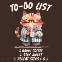 Funny To Do List Grumpy Coffee Cat Coaster thumb 2