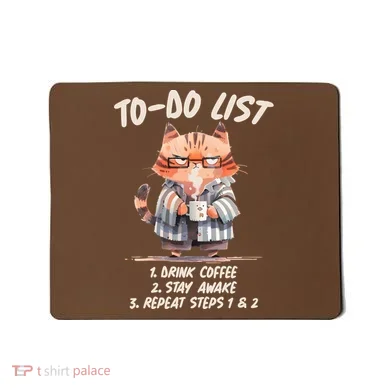 Funny To Do List Grumpy Coffee Cat Mousepad