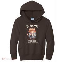 Funny To Do List Grumpy Coffee Cat Kids Hoodie thumb 0