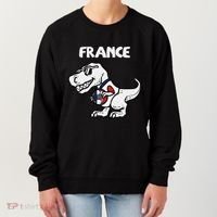 France Trex Dino French Flag Soccer Fan Women's Sweatshirt thumb 0