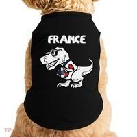 France Trex Dino French Flag Soccer Fan Doggie Tank thumb 0