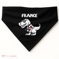 France Trex Dino French Flag Soccer Fan USA-Made Doggie Bandana thumb 0