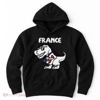 France Trex Dino French Flag Soccer Fan Hoodie thumb 0