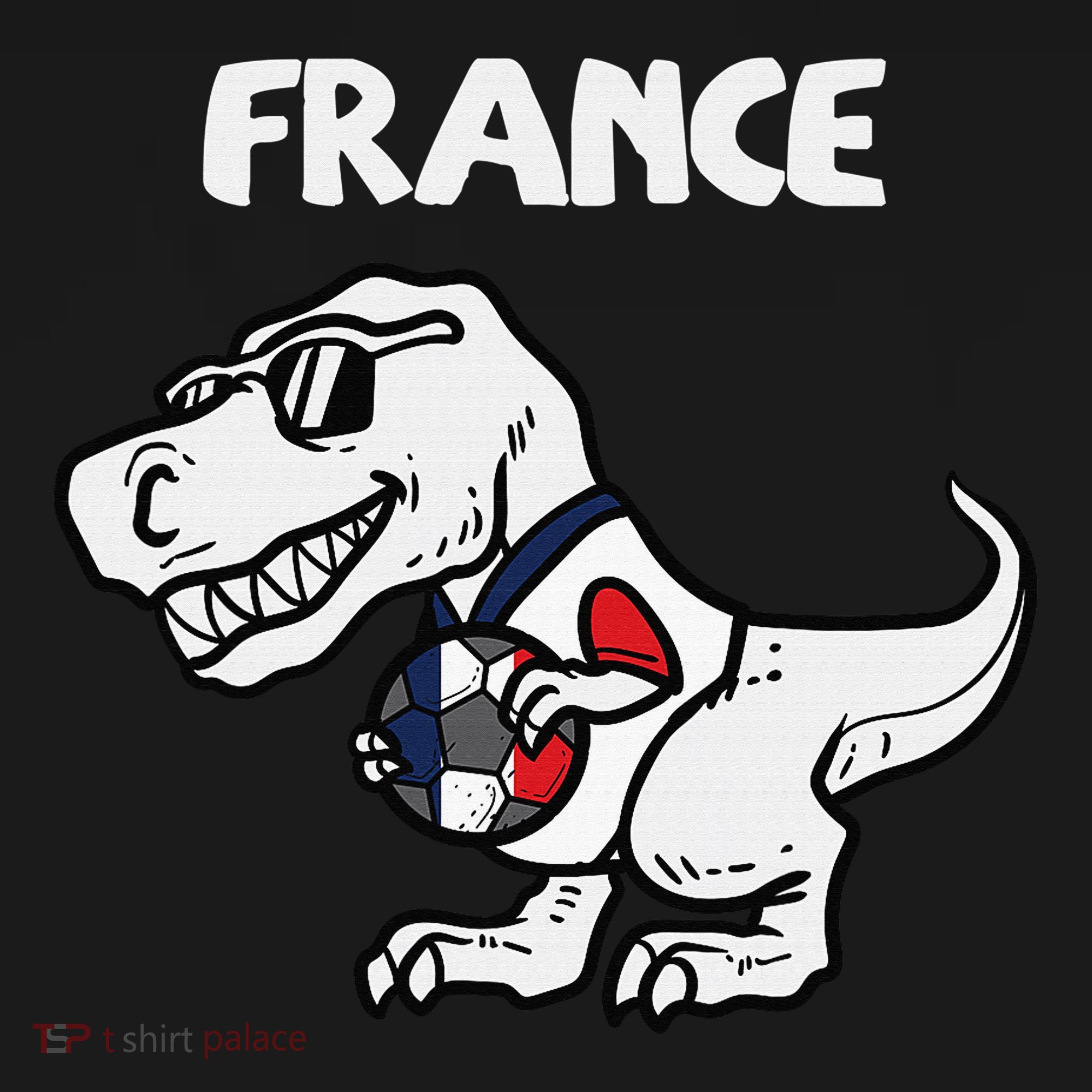 France Trex Dino French Flag Soccer Fan Hoodie