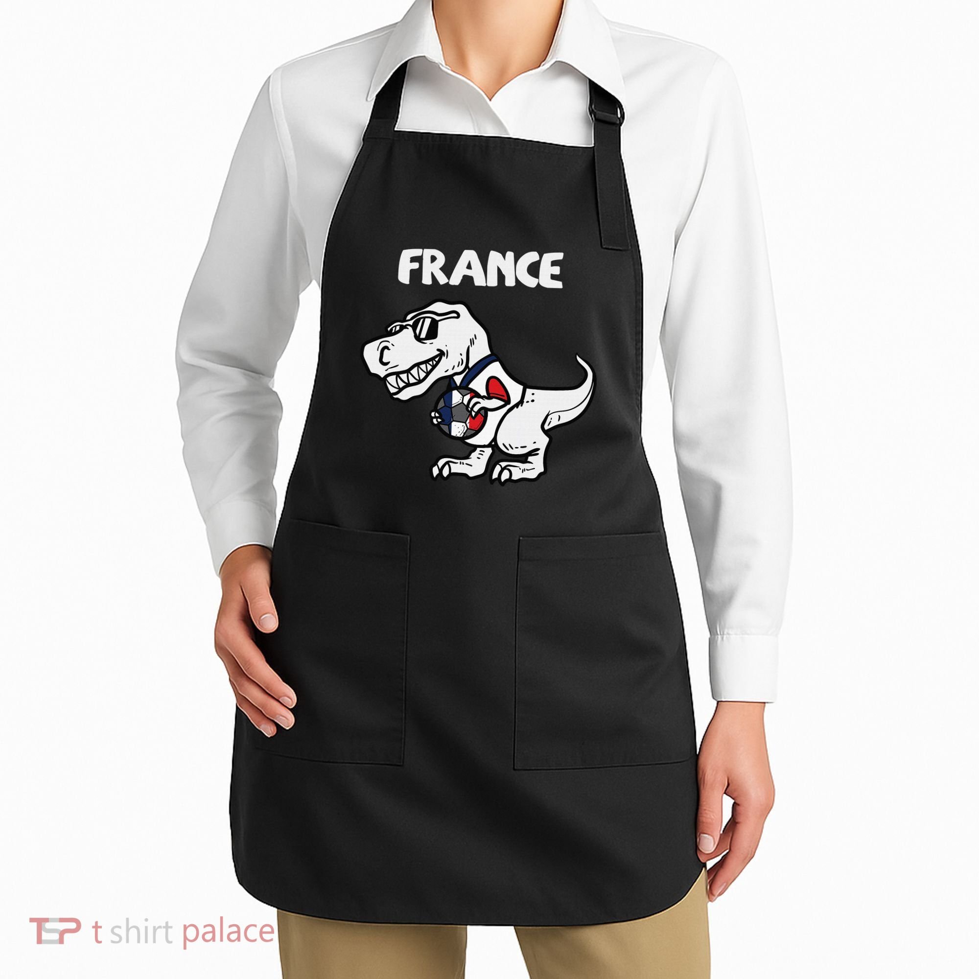 France Trex Dino French Flag Soccer Fan Apron