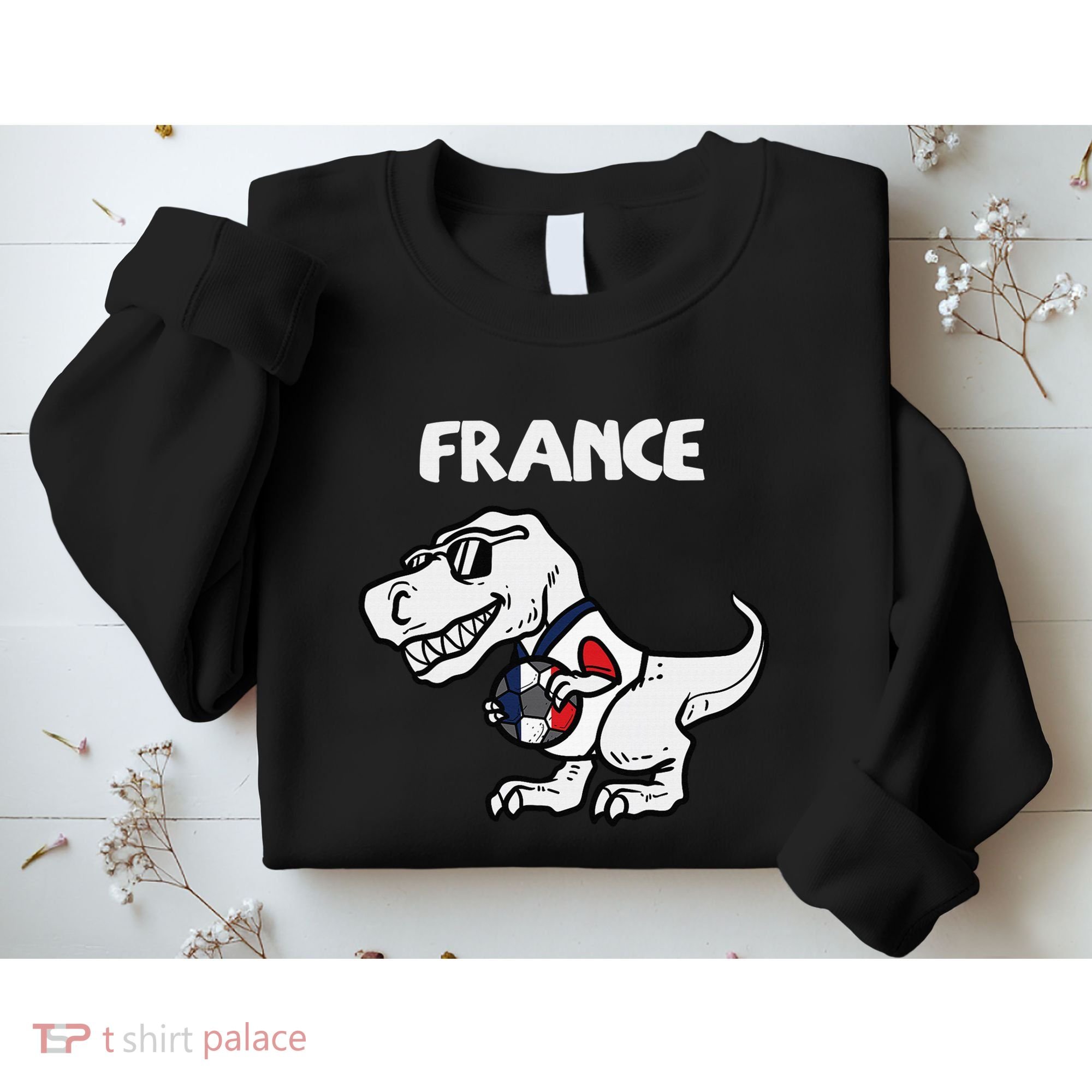 France Trex Dino French Flag Soccer Fan Sweatshirt