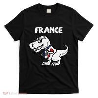 France Trex Dino French Flag Soccer Fan T-Shirt thumb 0