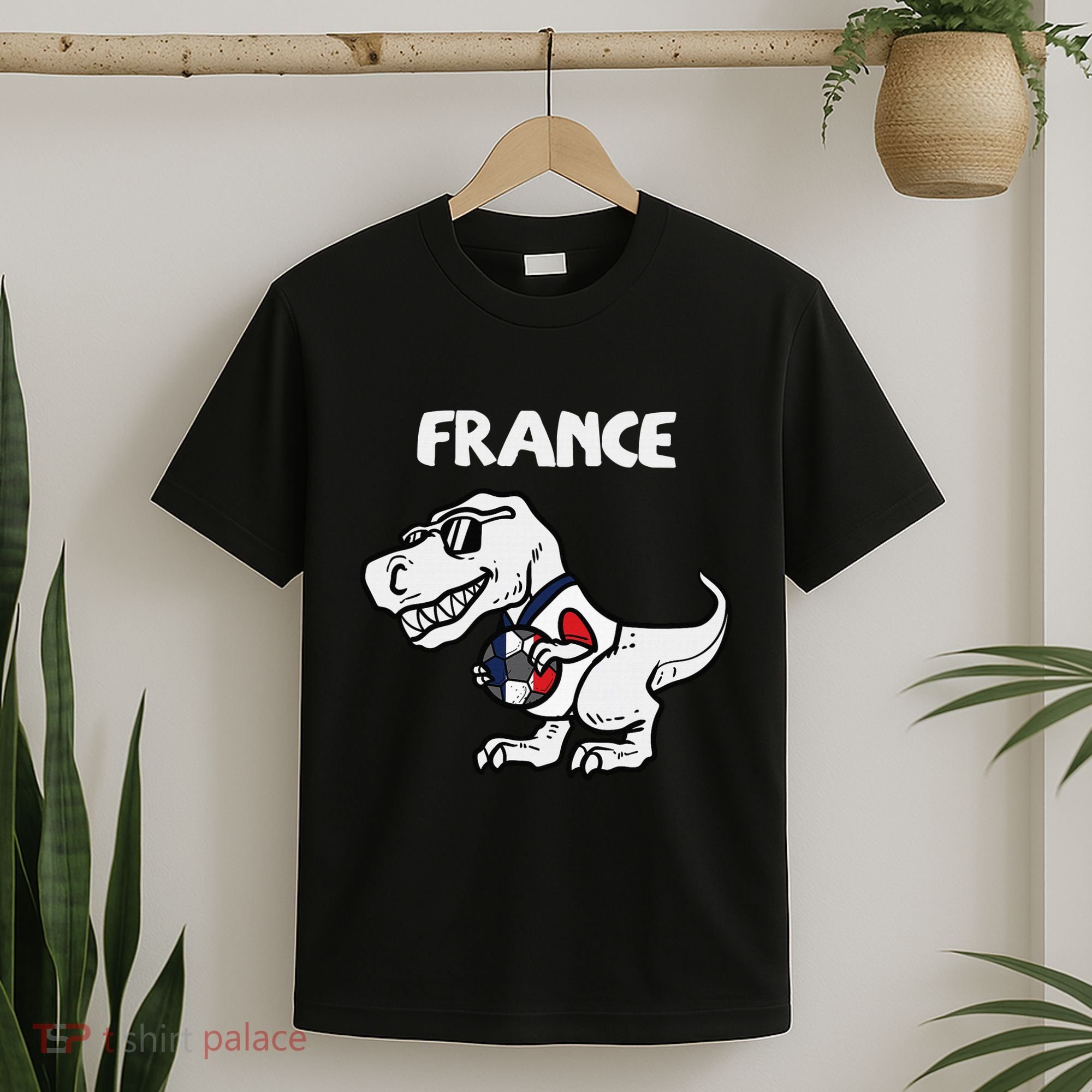 France Trex Dino French Flag Soccer Fan T-Shirt