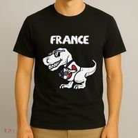 France Trex Dino French Flag Soccer Fan T-Shirt thumb 3