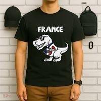 France Trex Dino French Flag Soccer Fan T-Shirt thumb 6
