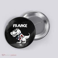 France Trex Dino French Flag Soccer Fan Button thumb 0
