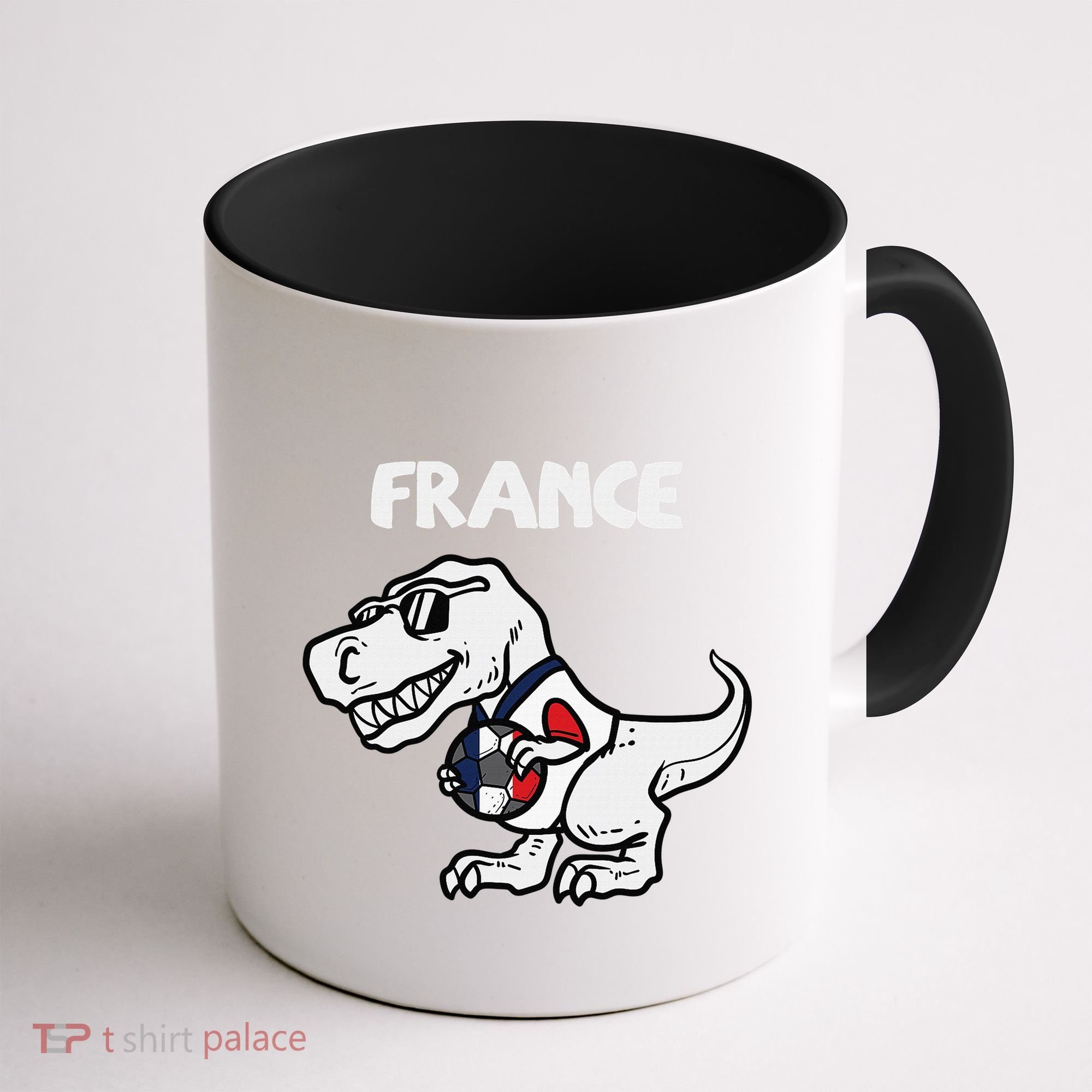 France Trex Dino French Flag Soccer Fan Coffee Mug