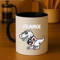 France Trex Dino French Flag Soccer Fan Coffee Mug thumb 4