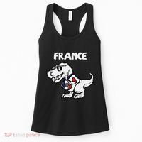 France Trex Dino French Flag Soccer Fan Women's Tank Top thumb 0