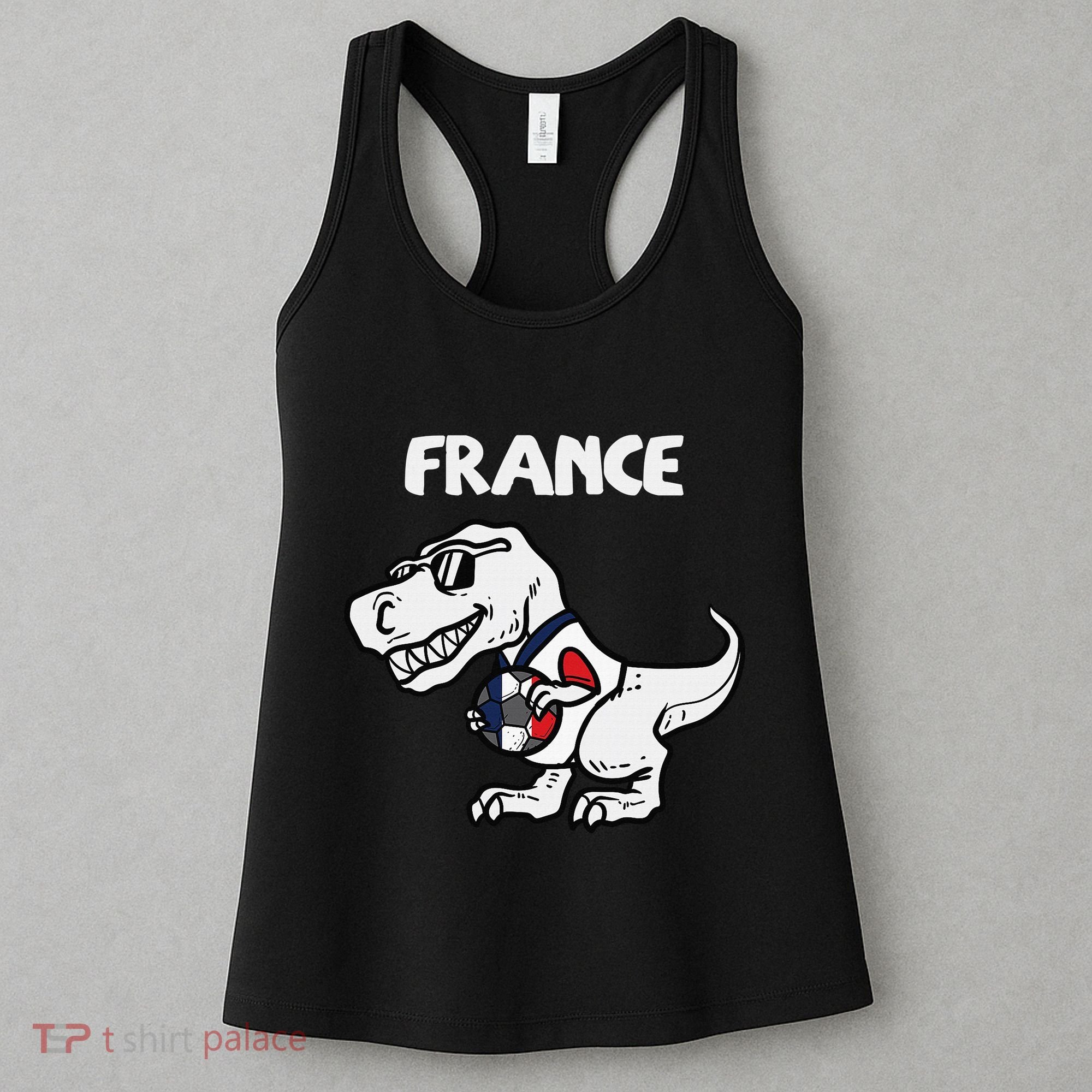 France Trex Dino French Flag Soccer Fan Women's Tank Top