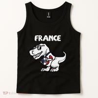 France Trex Dino French Flag Soccer Fan Tank Top thumb 2