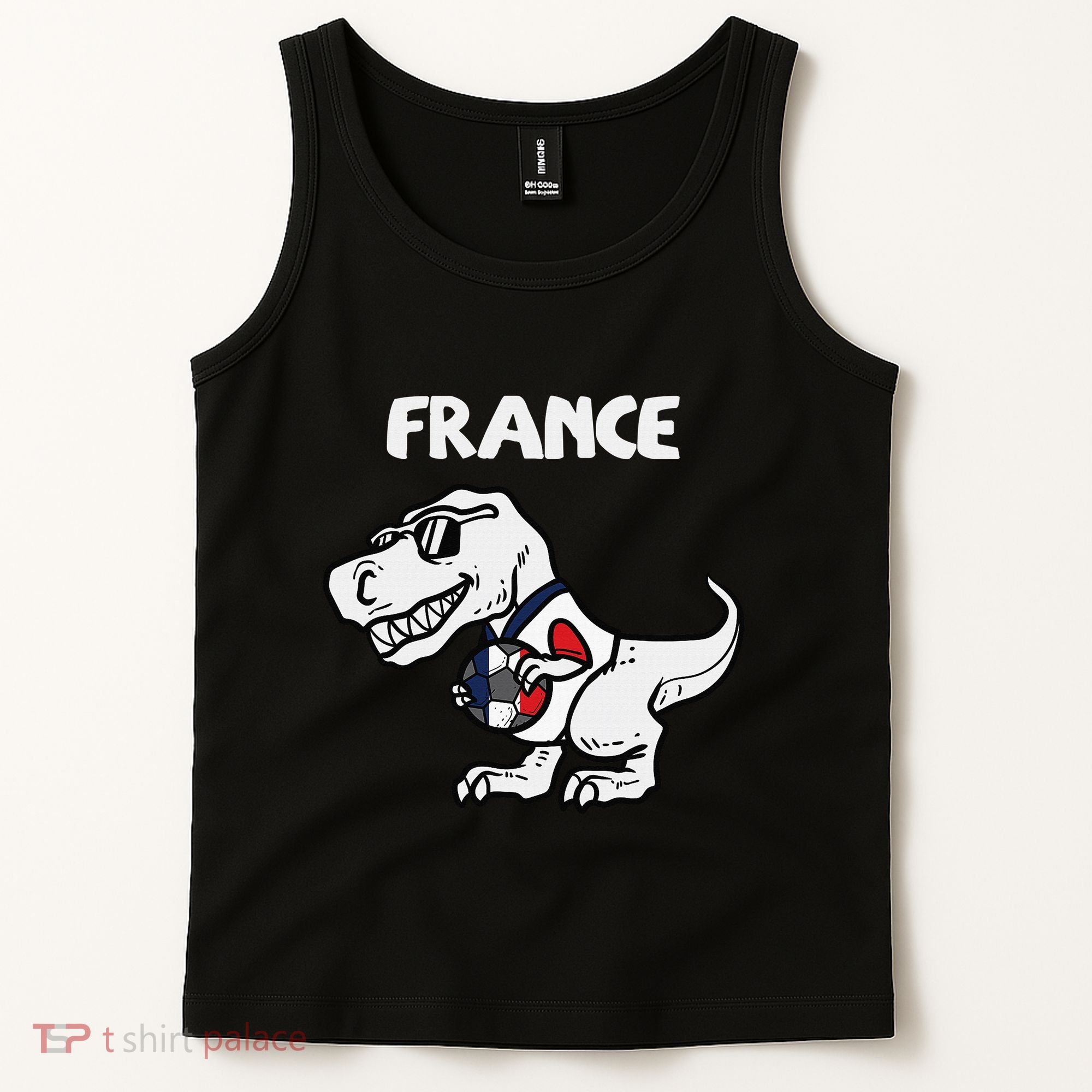 France Trex Dino French Flag Soccer Fan Tank Top