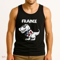 France Trex Dino French Flag Soccer Fan Tank Top thumb 3