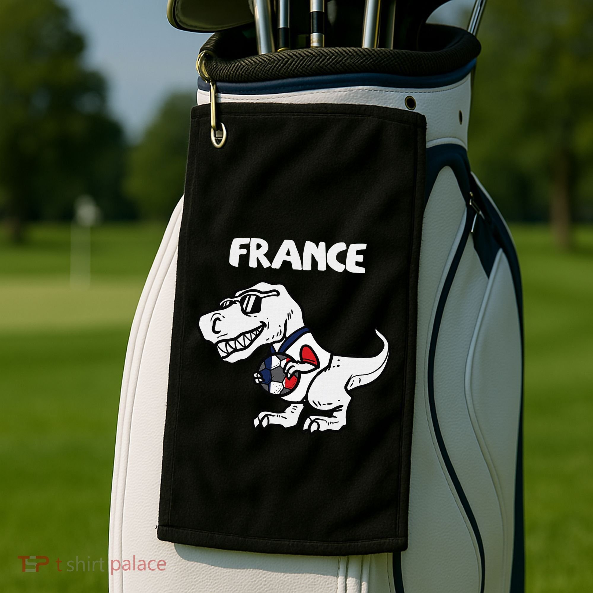 France Trex Dino French Flag Soccer Fan Golf Towel