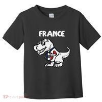 France Trex Dino French Flag Soccer Fan Toddler T-Shirt thumb 0