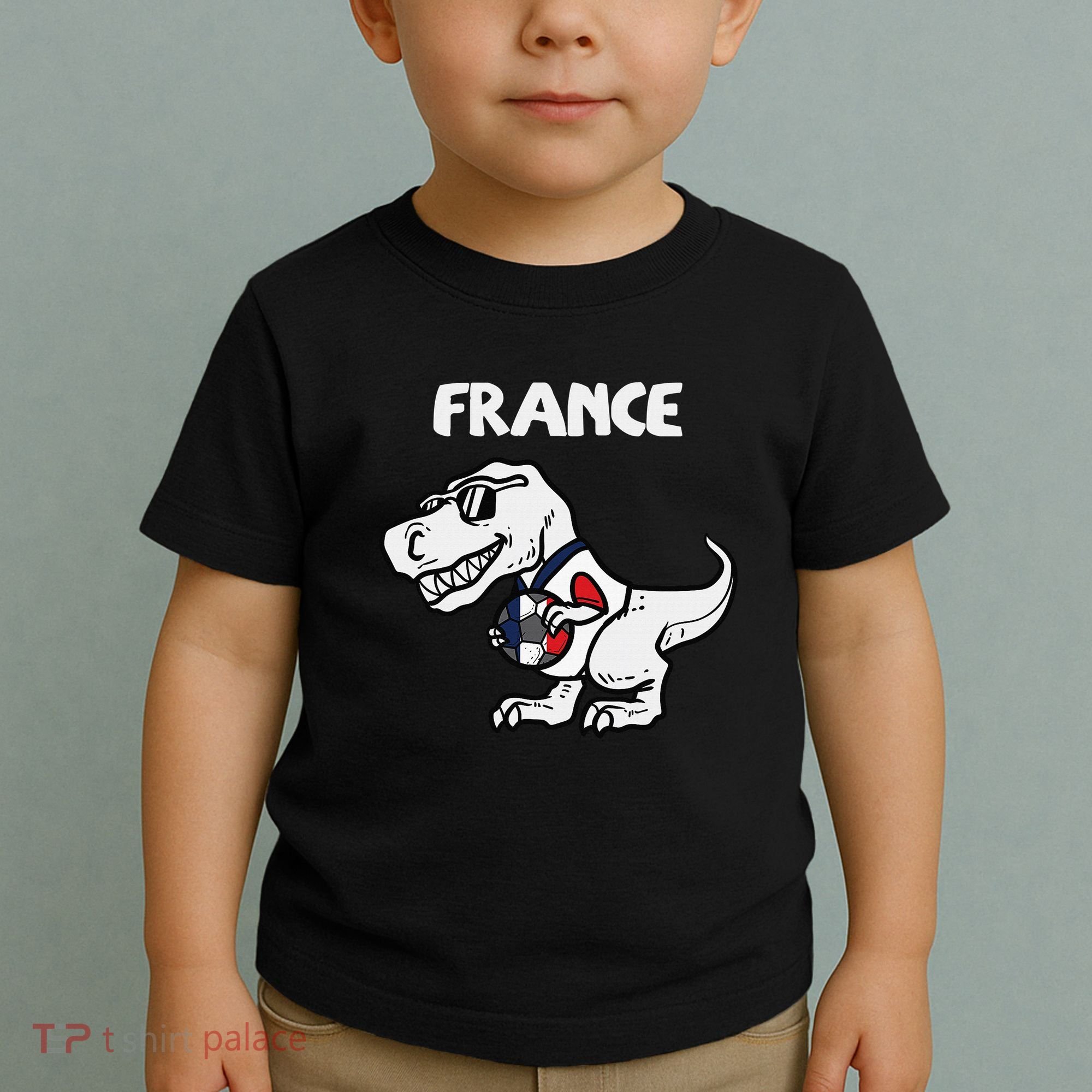 France Trex Dino French Flag Soccer Fan Toddler T-Shirt