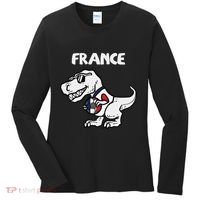 France Trex Dino French Flag Soccer Fan Women's Long Sleeve Shirt thumb 0