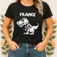 France Trex Dino French Flag Soccer Fan Women's T-Shirt thumb 2