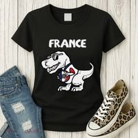 France Trex Dino French Flag Soccer Fan Women's T-Shirt thumb 3
