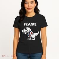 France Trex Dino French Flag Soccer Fan Women's T-Shirt thumb 4