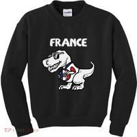 France Trex Dino French Flag Soccer Fan Kids Sweatshirt thumb 0
