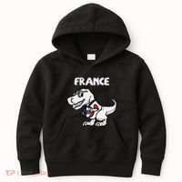 France Trex Dino French Flag Soccer Fan Kids Hoodie thumb 0