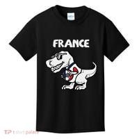 France Trex Dino French Flag Soccer Fan Kids T-Shirt thumb 0