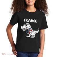 France Trex Dino French Flag Soccer Fan Kids T-Shirt thumb 2