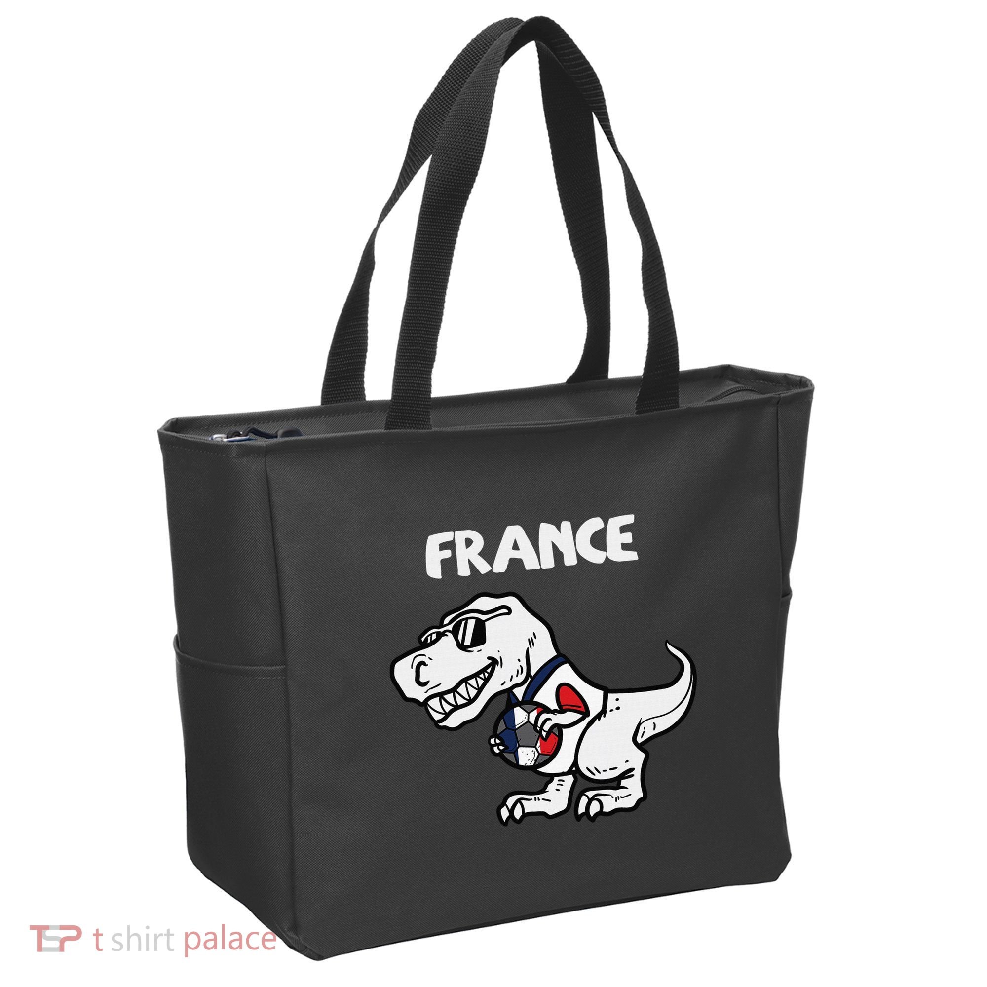 France Trex Dino French Flag Soccer Fan Tote Bag