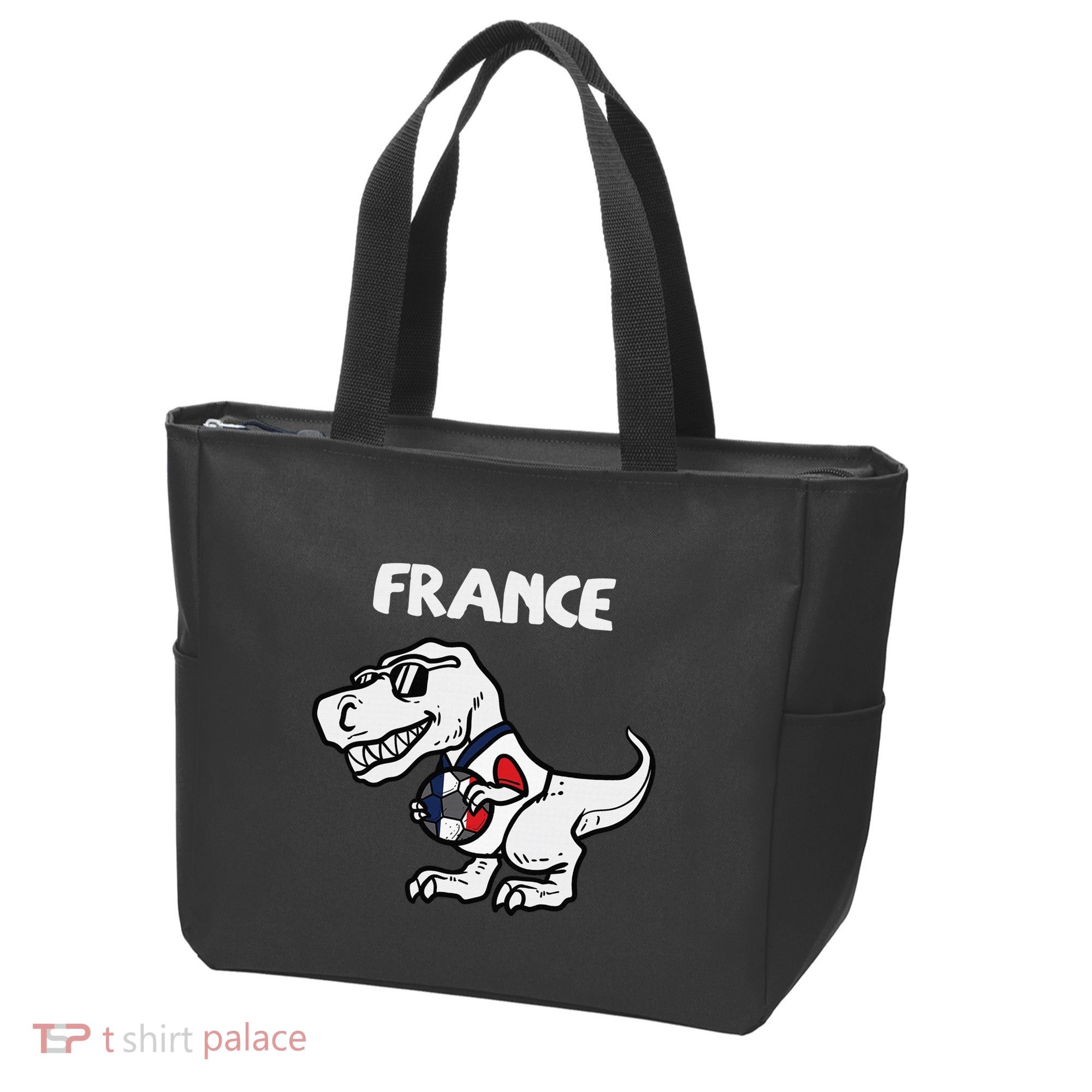 France Trex Dino French Flag Soccer Fan Tote Bag