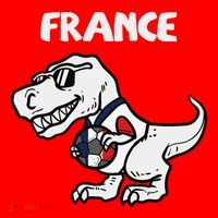 France Trex Dino French Flag Soccer Fan Santa Hat thumb 1