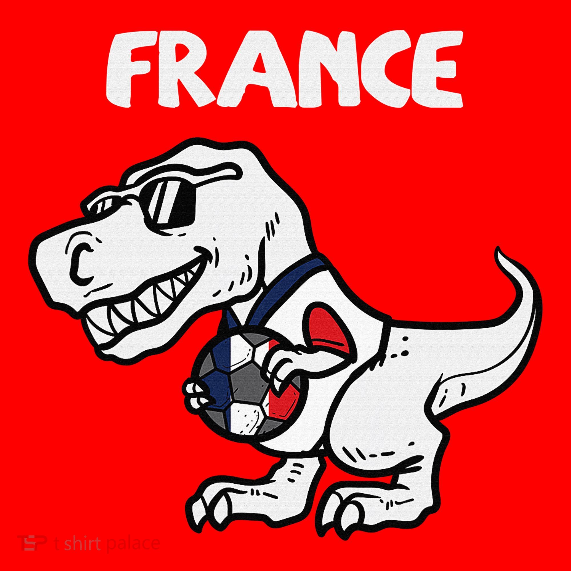 France Trex Dino French Flag Soccer Fan Santa Hat
