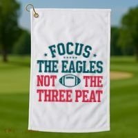 Focus The Eagle Not The Three Peat Football Team Lover Philadelphia Golf Towel thumb 1