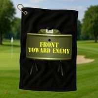 Front Toward Enemy Military Claymore Mine Front Toward Enemy Golf Towel thumb 1