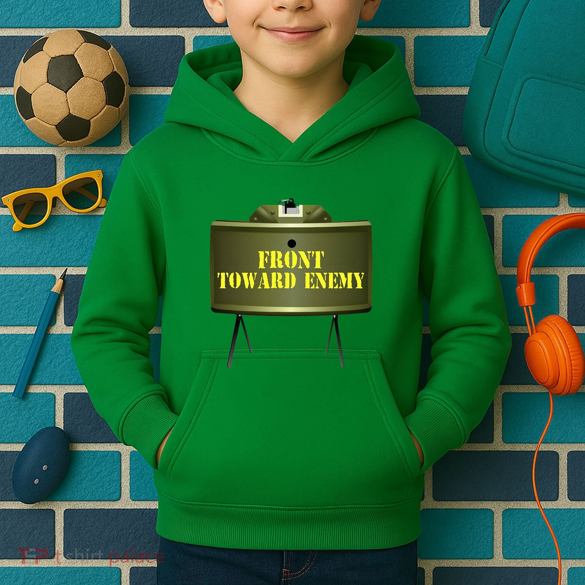 Front Toward Enemy Military Claymore Mine Front Toward Enemy Kids Hoodie