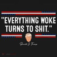 Funny Trump Everything Woke Turns To Shit Meme Shirt Political Coaster thumb 2