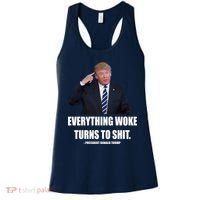 Funny Trump Everything Woke Turns To Shit Quote Women's Tank Top thumb 0