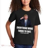 Funny Trump Everything Woke Turns To Shit Quote Kids T-Shirt thumb 2