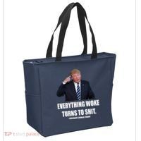 Funny Trump Everything Woke Turns To Shit Quote Tote Bag thumb 2