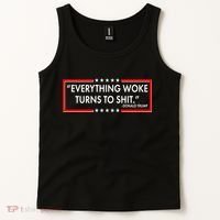 Funny Trump Everything Woke Turns To Shit Tank Top thumb 2