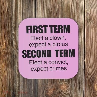 First Term Elect A Clown Expect A Circus Second Term Elect A Convict Expect Cri Coaster