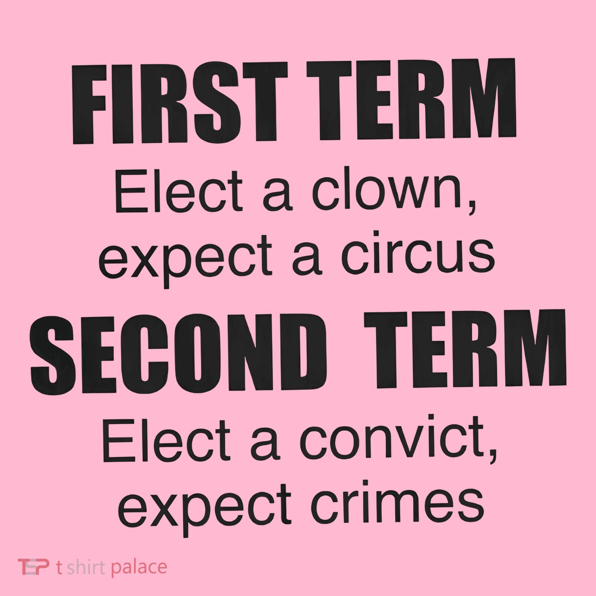 First Term Elect A Clown Expect A Circus Second Term Elect A Convict Expect Cri Coaster