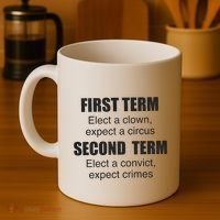 First Term Elect A Clown Expect A Circus Second Term Elect A Convict Expect Cri Coffee Mug thumb 4