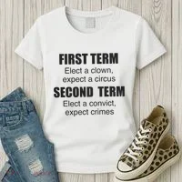 First Term Elect A Clown Expect A Circus Second Term Elect A Convict Expect Cri Women's T-Shirt thumb 3